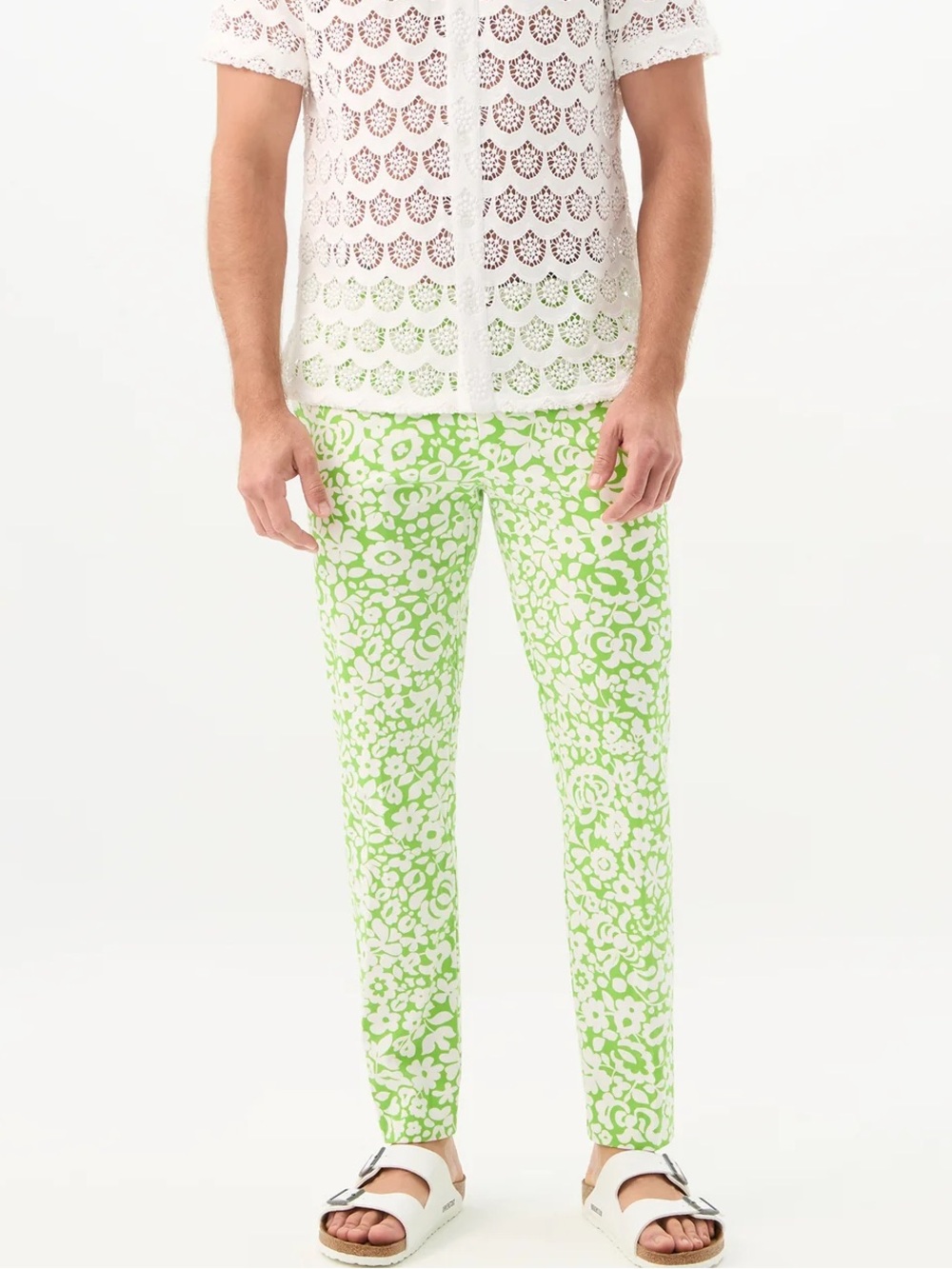 Mr Turk Iconic “Poolside Gossip” Green & White Floral Trouser- Size 31